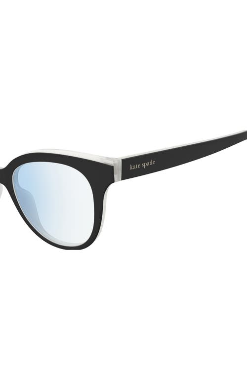 Kate Spade New York Everlee 50mm Blue Light Blocking Reading Glasses In Black Beige/demo Lens