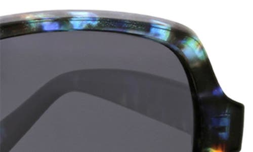 Oscar De La Renta Angled Modern 58mm Square Polarized Sunglasses In Blue Demi
