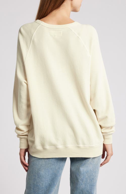 Shop The Great . College French Terry Sweatshirt In Washed White