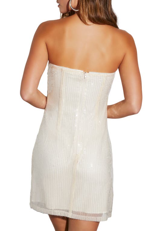 Vici Collection Love Story Sequin Strapless Minidress In Ivory