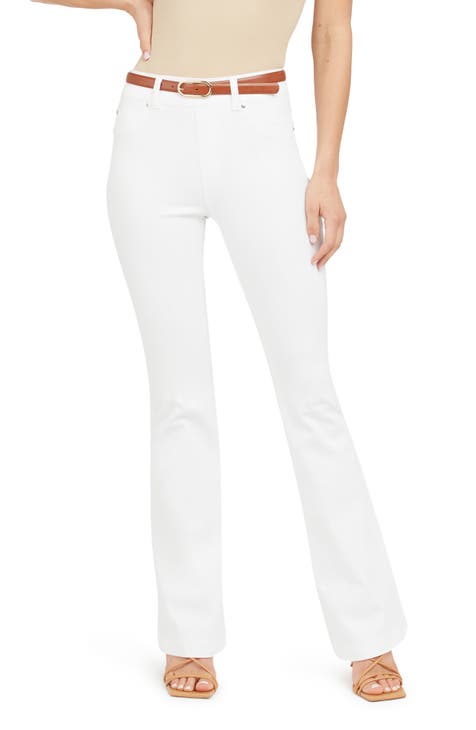 Petite White High-Rise Flare Denim Jeans – Pretty & Petite