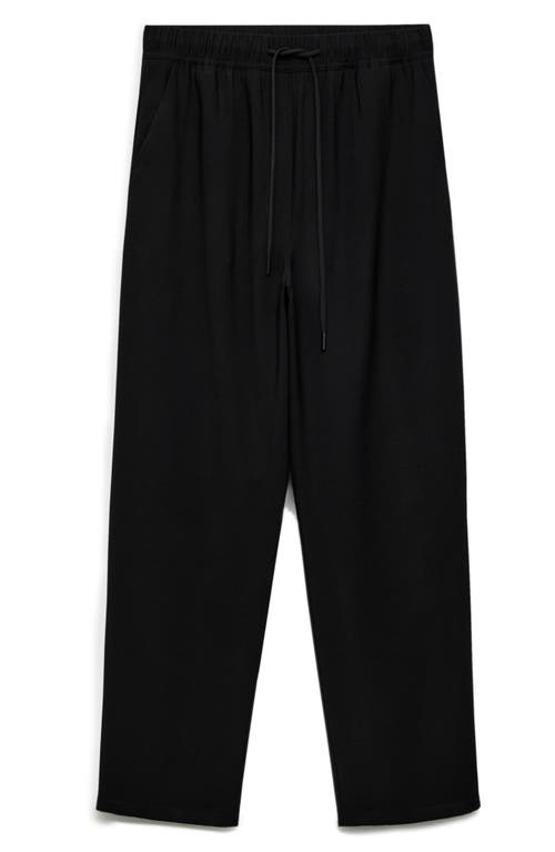 Shop Mango Elastic Waist Jogger Trousers In Black