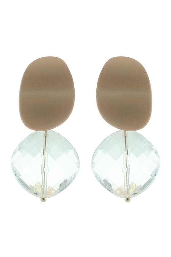Olivia Welles Arella Lucite Drop Earrings In Worn Gold / Clear