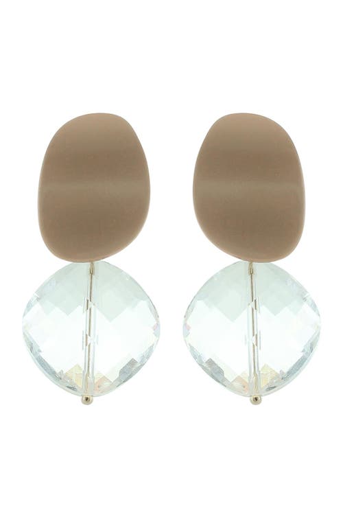 Shop Olivia Welles Arella Lucite Drop Earrings In Worn Gold/clear