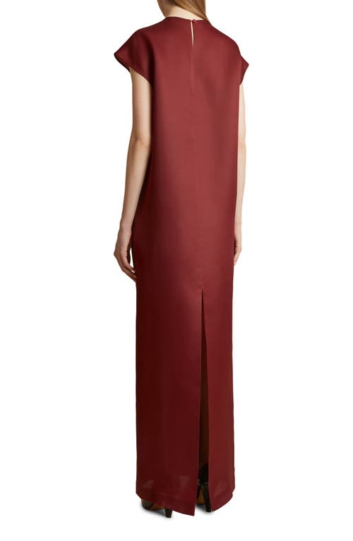 Shop Khaite Lohan Silk Satin Dress In Oxblood