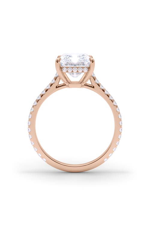 Shop Hautecarat Radiant Cut Pavé Lab Created Diamond Ring In 3.00 Ctw 18k Rose Gold