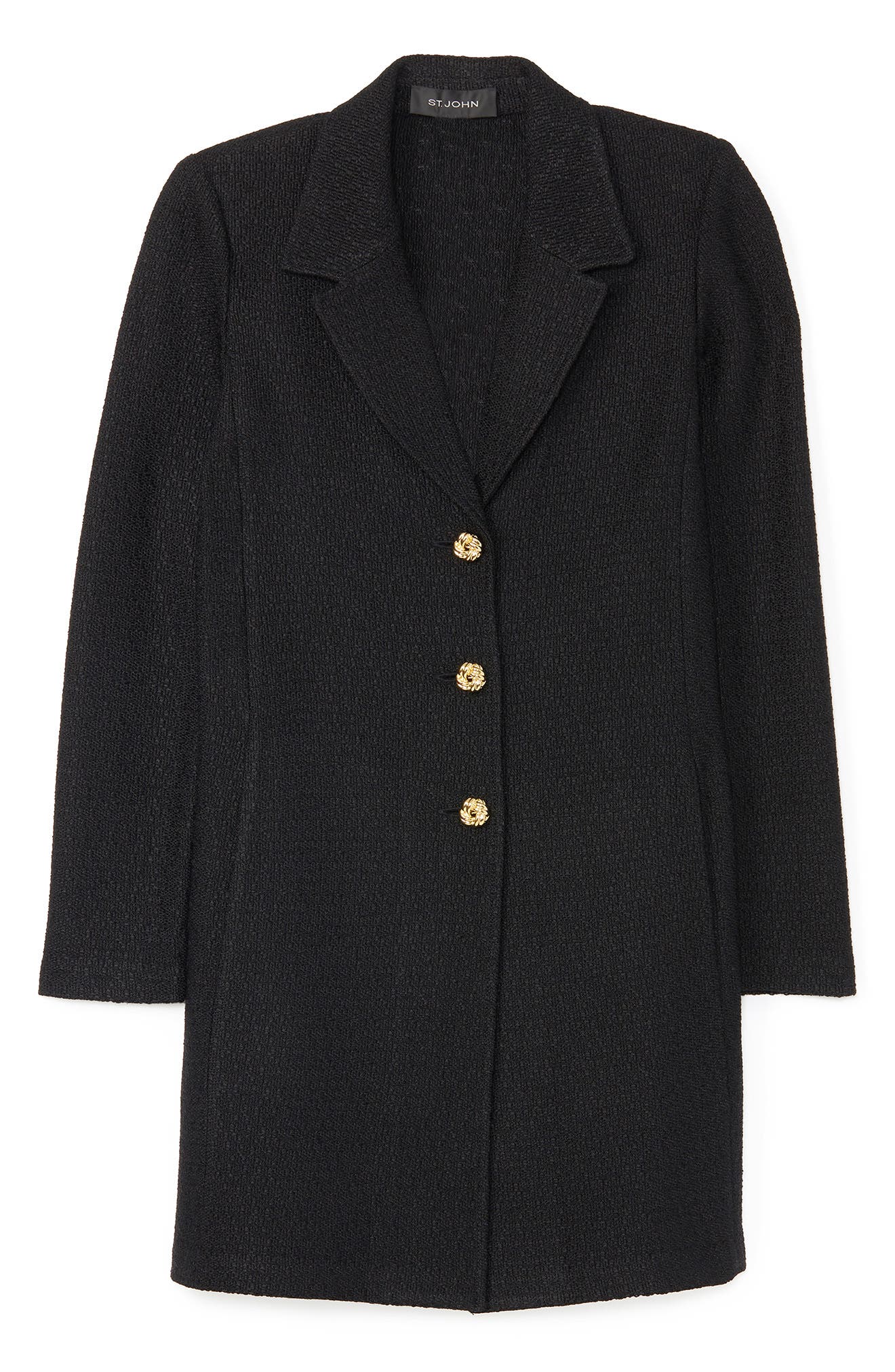 St. John Collection Shine Float Knit Notch Collar Coat Nordstromrack