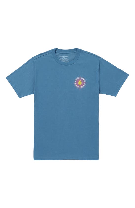Shop Volcom 1-800-stone Graphic T-shirt In Dark Blue