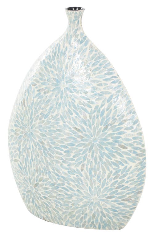 Vivian Lune Home Mother Of Pearl Vase In Light Blue