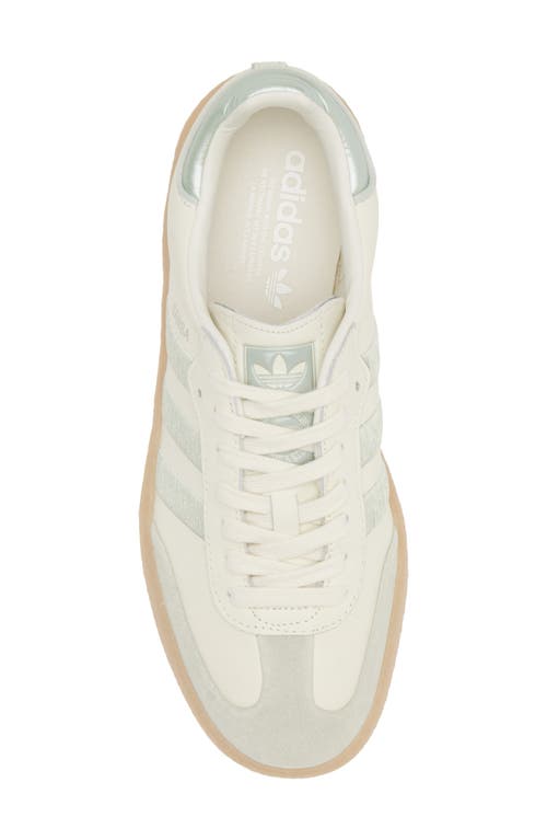 Shop Adidas Originals Adidas Sambae Sneaker In Off White/green/green Met.