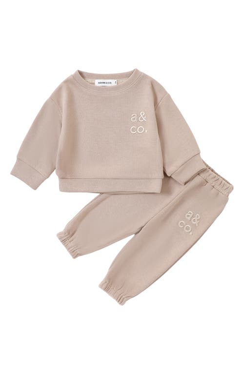 Ashmi & Co. Sweatshirt Sweatpants Set Khaki at Nordstrom, M