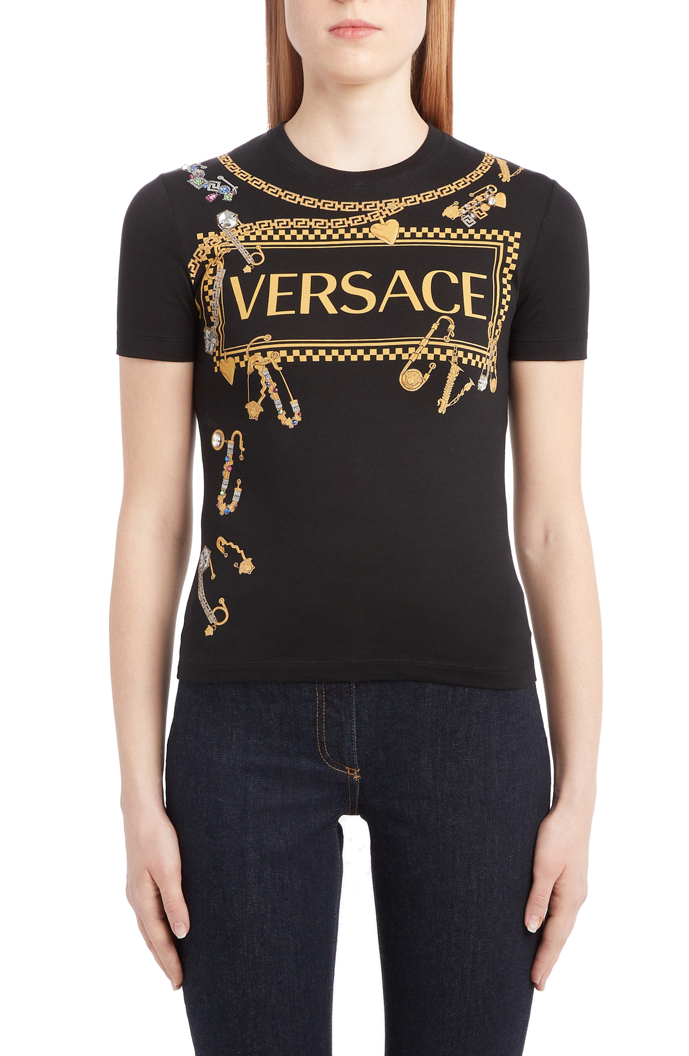 Versace Safety Pin Graphic Tee | Nordstrom