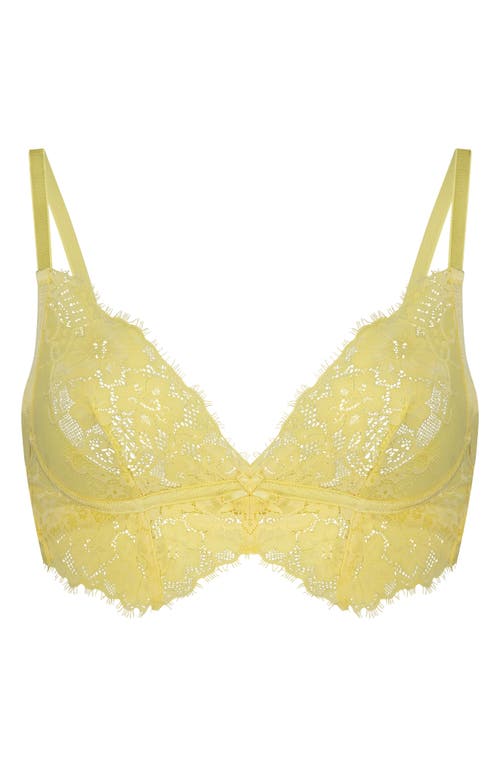 Shop Hunkemoller Hunkemöller Milaan Triangle Lace Bralette In Pale Banana