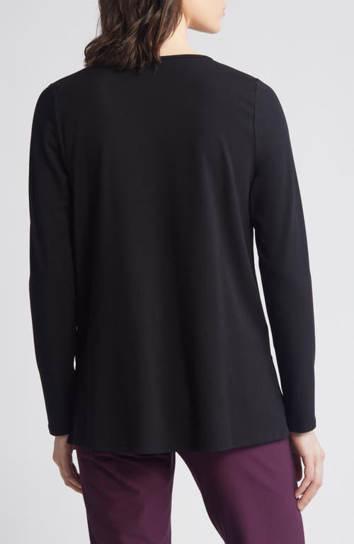 Shop Eileen Fisher Easy V-neck Tunic In Black