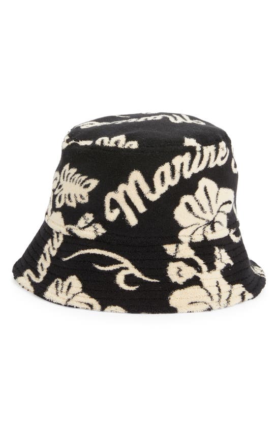Shop Marine Serre Logo Terry Cloth Bucket Hat In Black