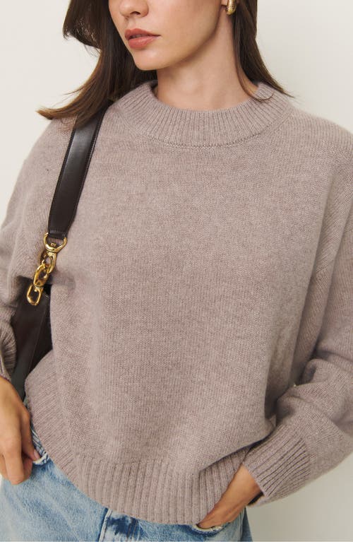 Shop Reformation Cove Oversize Crewneck Cashmere Blend Sweater In Toast