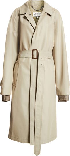 Maison Margiela Belted Cotton Blend Trench Coat | Nordstrom