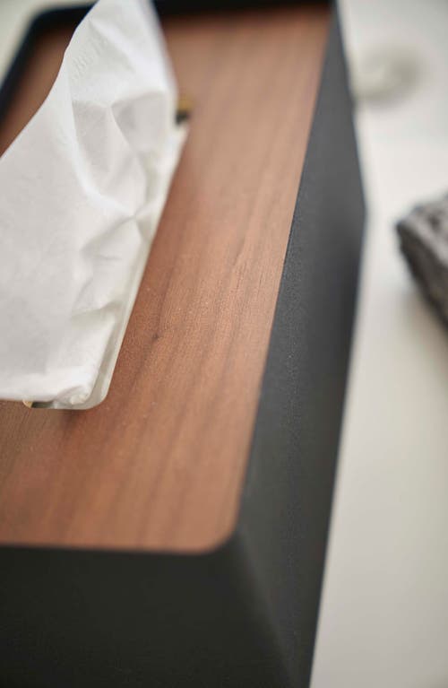 Yamazaki Standard Rectangular Tissue Box Case In Walnut