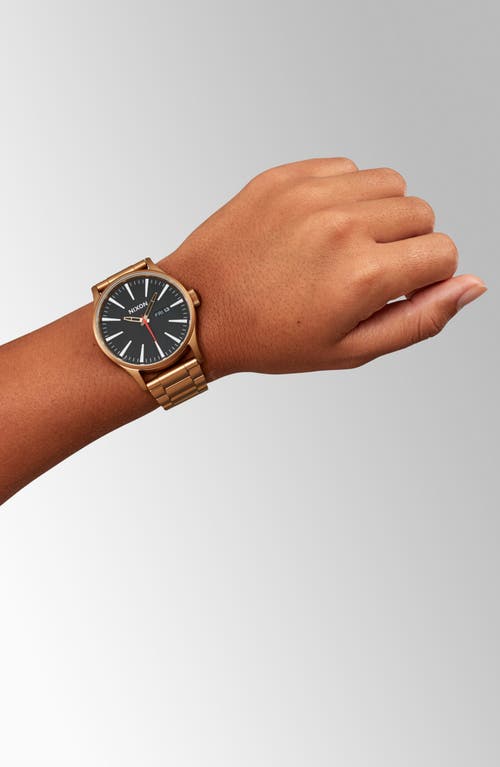 Nixon The Sentry Bracelet Watch, 42mm In Bronze/black