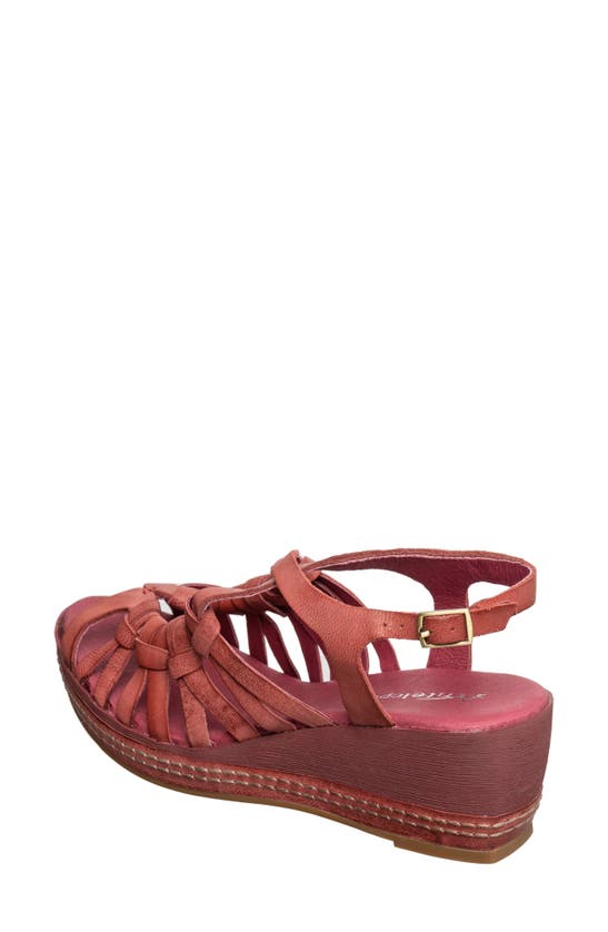 Antelope Genna Platform Wedge Sandal In Bordeaux Leather