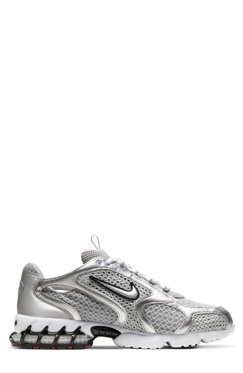 Shop Nike Air Zoom Spiridon Cage 2 Sneaker In Light Smoke Grey/silver/red