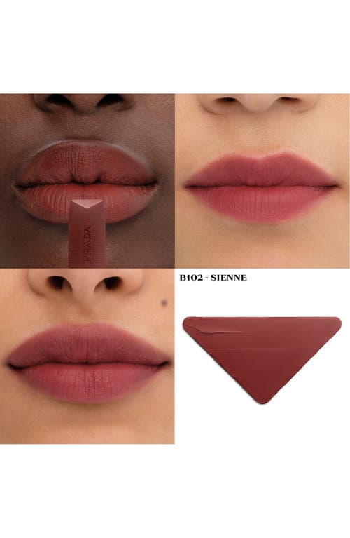 Prada Monochrome Soft Matte Refillable Lipstick In B102 Sienne - Berry Brown