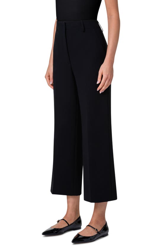 Akris Flora Cropped Wide-leg Pants In Black