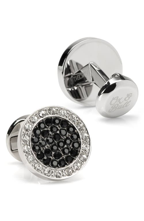 Cufflinks, Inc . Vdp White & Black Pave Crystals Cuff Links In Black