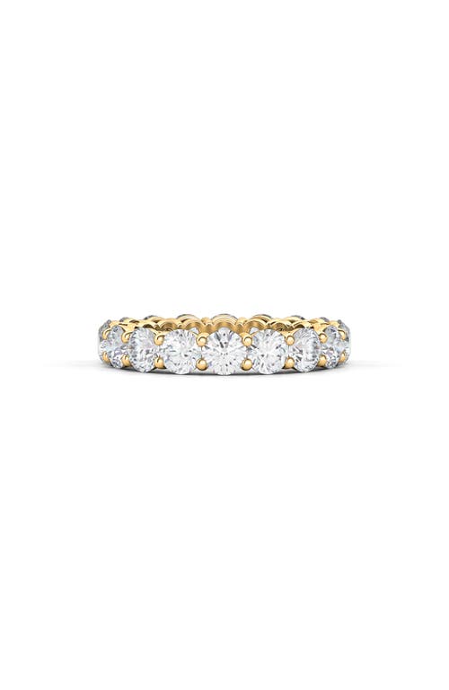 Round Cut Lab Created Diamond 18K Gold Eternity Band Ring in Yellow Gold