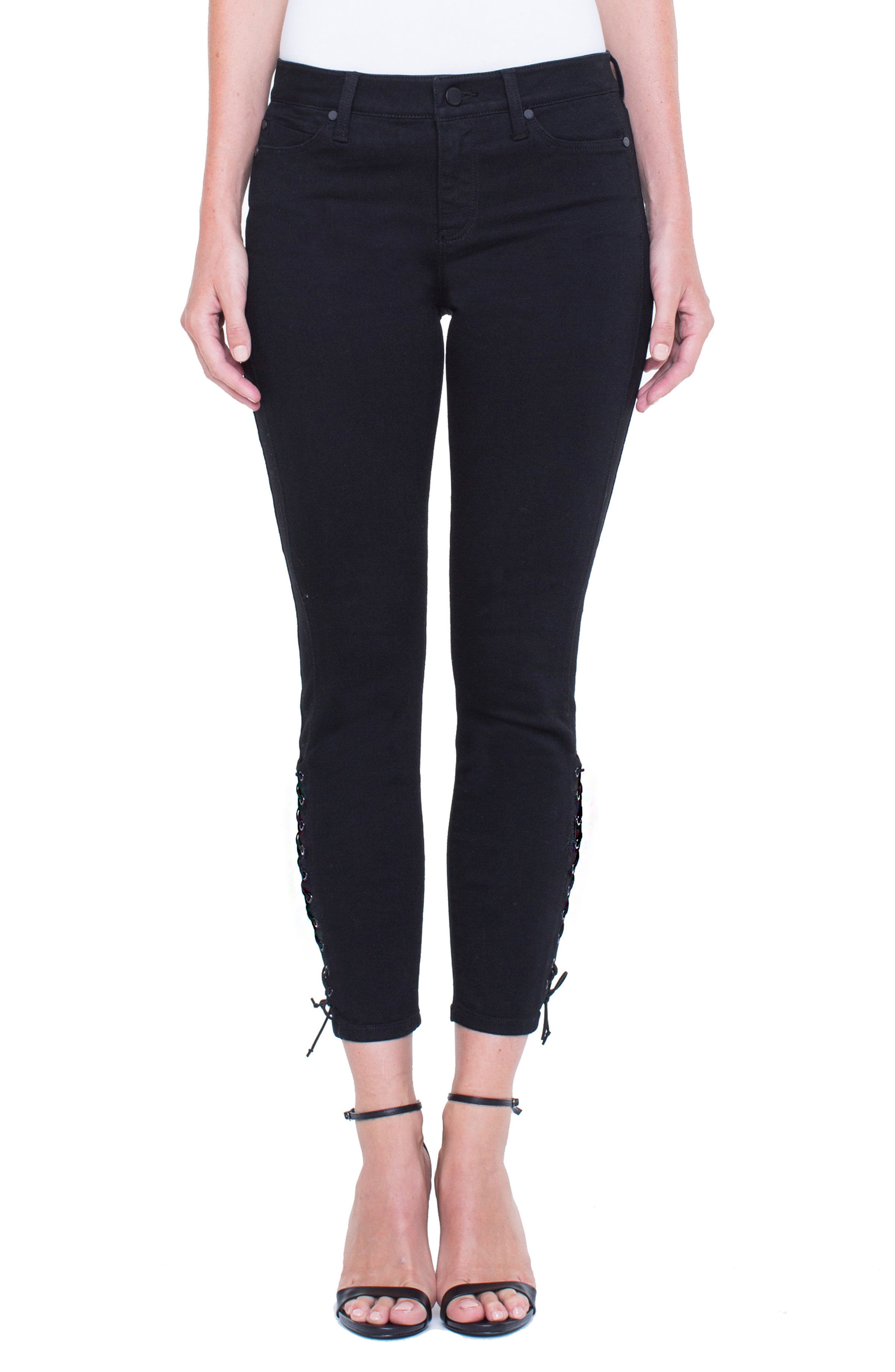 Liverpool Alyssa Lace-Up Crop Skinny Jeans | Nordstrom