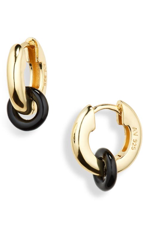 Argento Vivo Sterling Silver Interlock Hoop Earrings In Gold