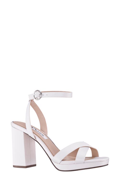 Shop Nina Sheilia Ankle Strap Sandal In Ivory Luster Satin