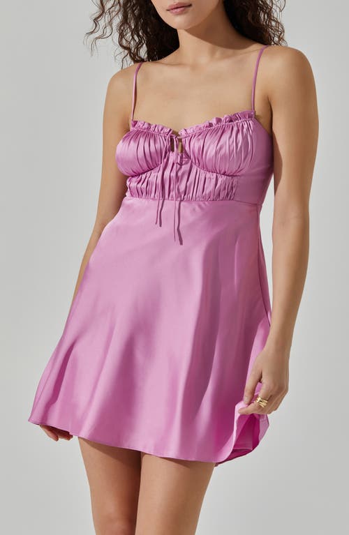 Shop Astr The Label Satin Tie Bust Mini Dress In Orchid