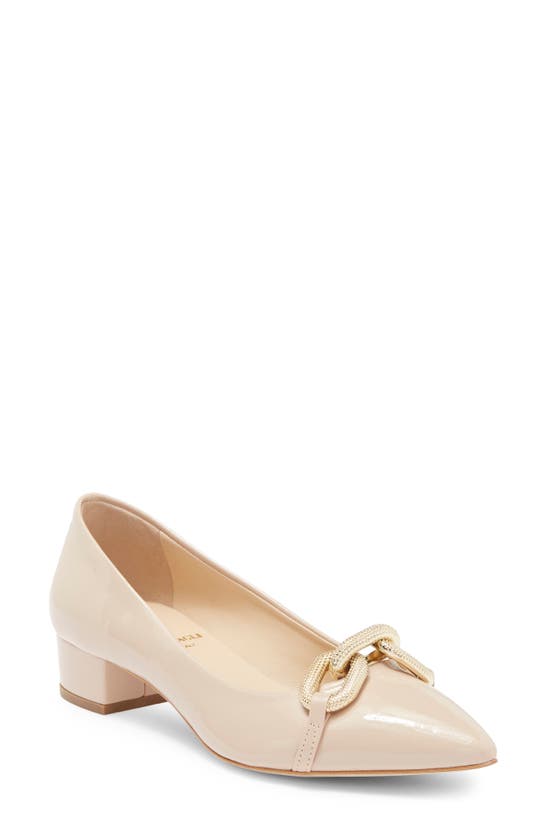 Shop Bruno Magli Lixeth Pointed Toe Flat In Nude Patent
