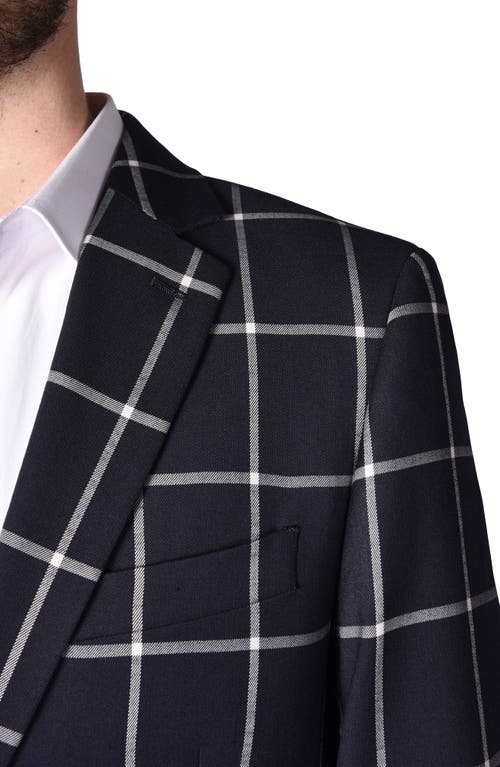 Savile Row Co Windowpane Sport Coat In Navy