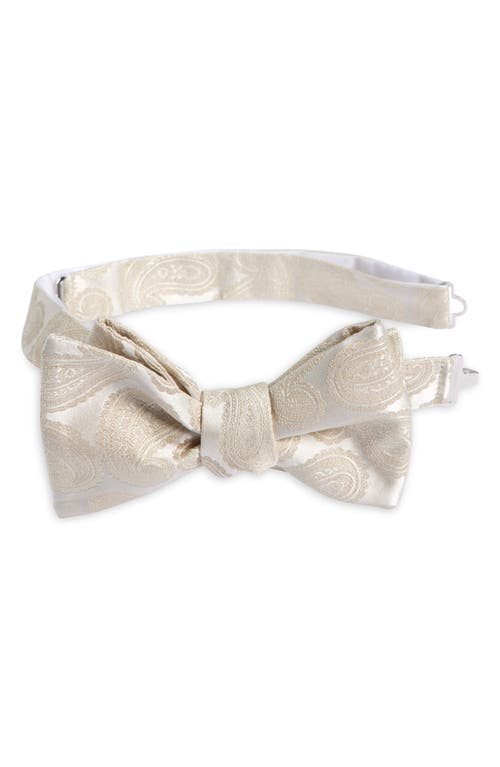 Shop Eton Paisley Silk Bow Tie In Light Beige