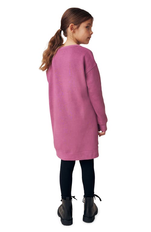 Shop Next Kids' Butterfly Long Sleeve Cotton Blend Sweatshirt Tunic In Purple