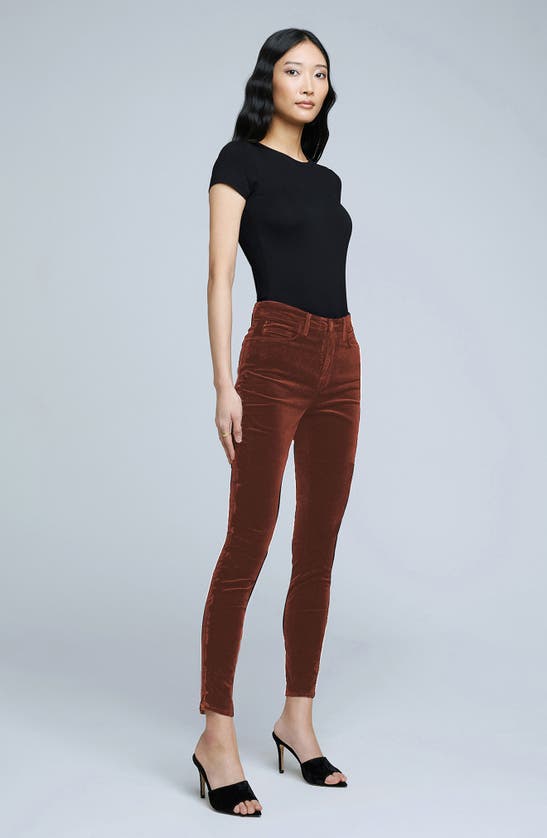 Shop L Agence Monique Ultrahigh Waist Skinny Jeans In Nubuck