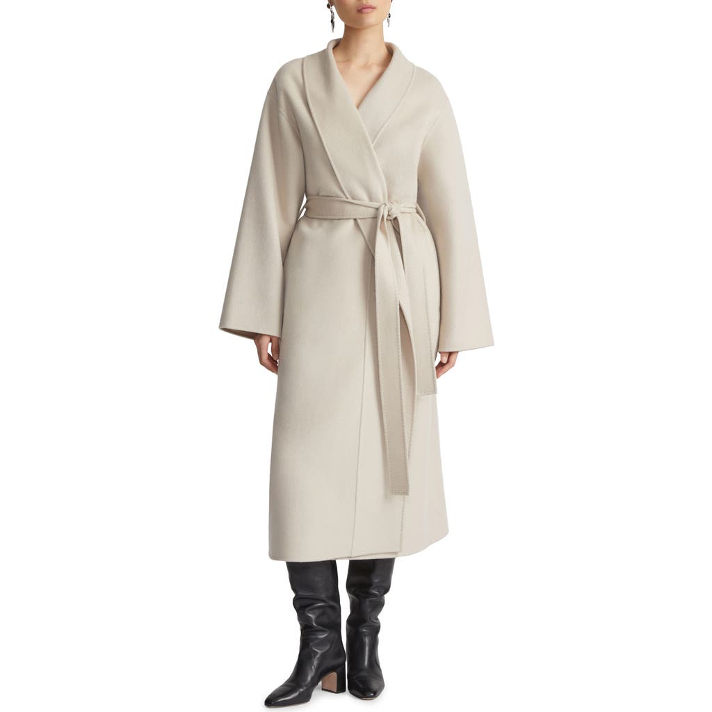 Lafayette 148 Shawl-collar Cashmere Wrap Coat In Ecru