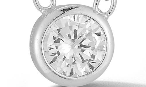 Glaze Jewelry Bezel Set Cubic Zirconia Pendant Necklace In Silver