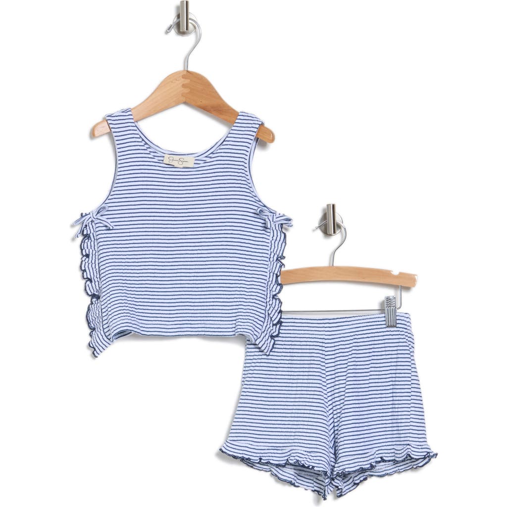 Jessica Simpson Babies'  Kids' Stripe Tank & Shorts Set In White