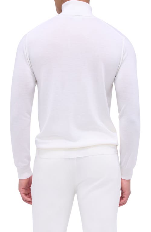 Bugatchi Sawyer Merino Wool Turtleneck Sweater In Chalk
