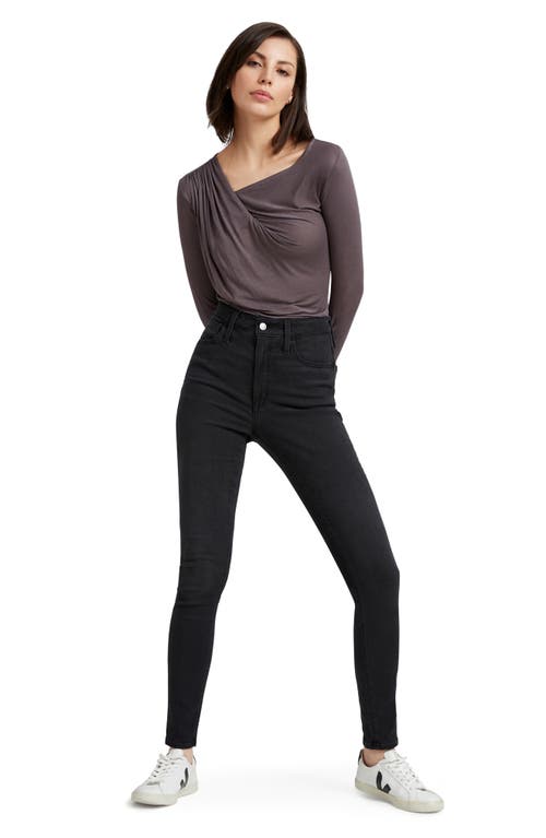 Shop Marcella Brooklyn Twist Long Sleeve Top In Anthracite