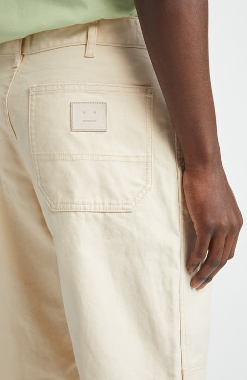 Shop Acne Studios Paneled Cotton Canvas Trousers In Oatmeal Melange