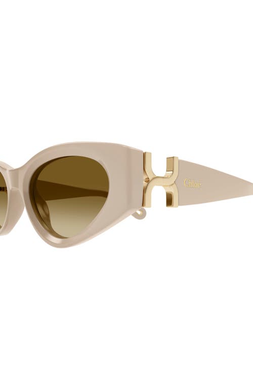 Chloé Ch0259s Cat Eye Acetate Sunglasses In Ivory