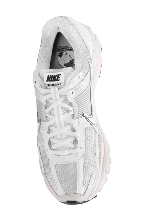 Nike Womens Light Orewood Brown Sail Zoom Vomero 5 Logo-embossed Leather And Mesh Low-top Trainers In White/vast Grey/black