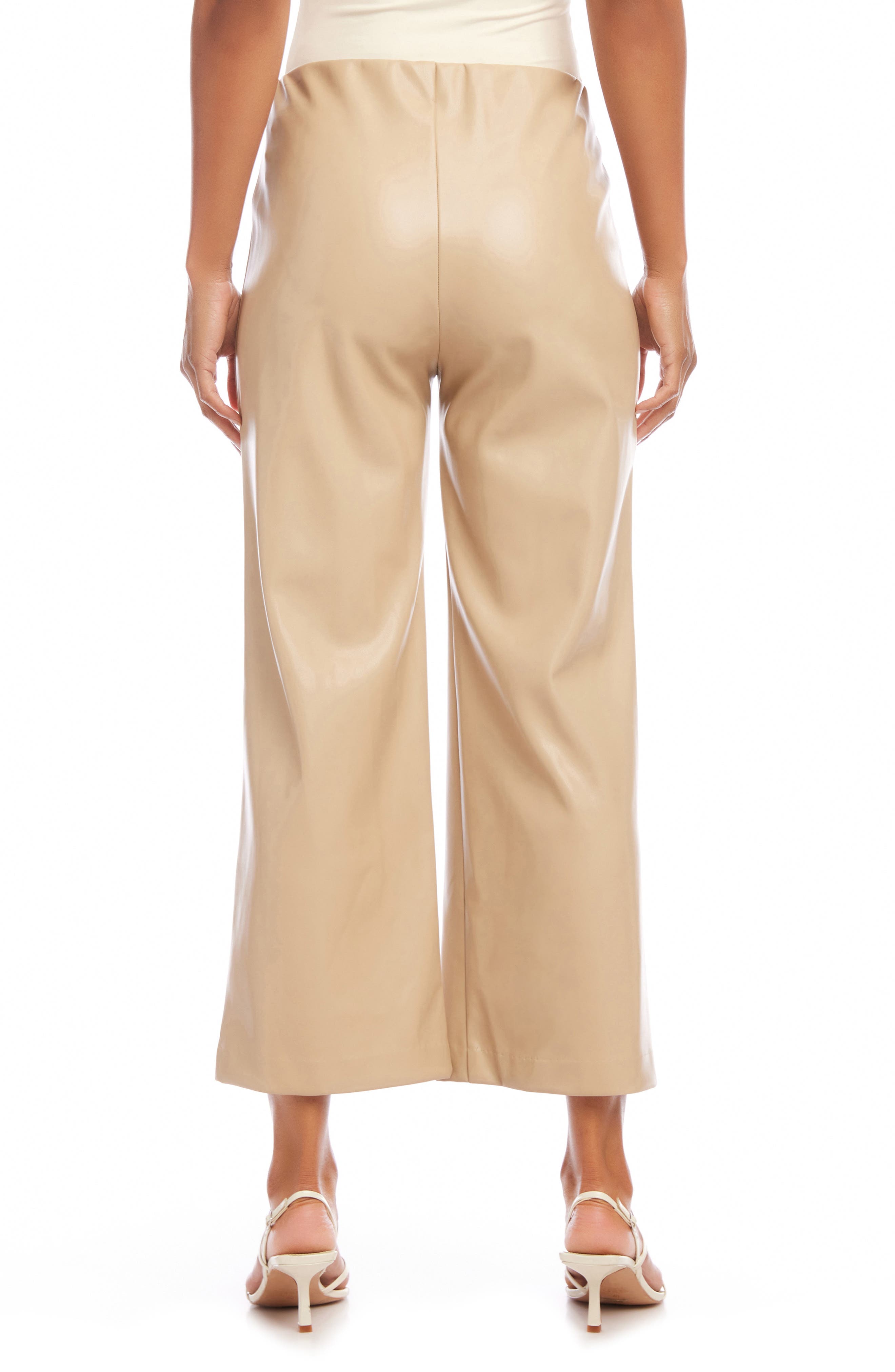 FIFTEEN TWENTY Wide Leg Faux Leather Crop Pants Nordstrom