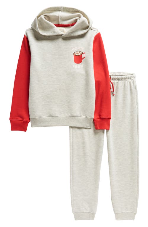 Tucker + Tate Kids' Graphic Hoodie & Joggers Set in Grey Heather Red Cozy Crew