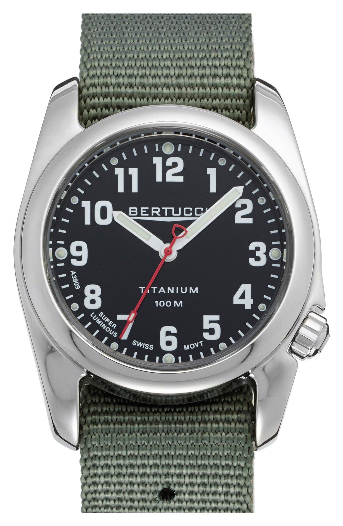Bertucci Watches 'A2T Highpolish™' Nylon Strap Watch, 40mm Nordstrom
