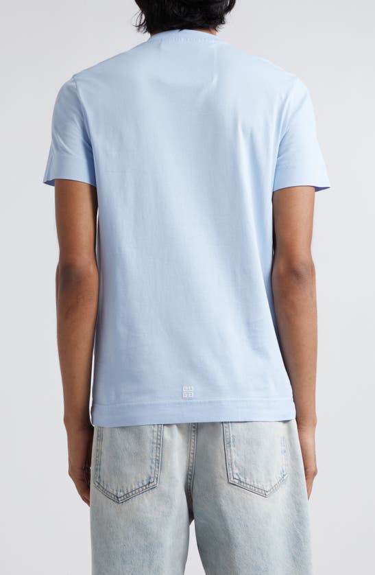 Shop Givenchy Slim Fit Logo Embroidered T-shirt In Baby Blue